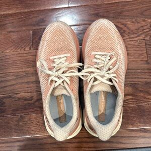 Hoka Women's Beige and Coral Sneakers